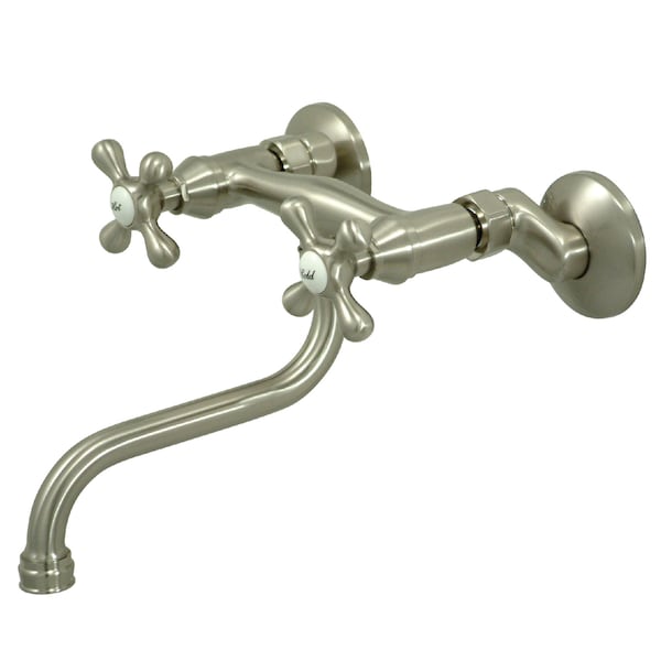 Kingston Brass KS216SN Adjustable Center Wall Mount Bathroom Faucet KS216SN - main